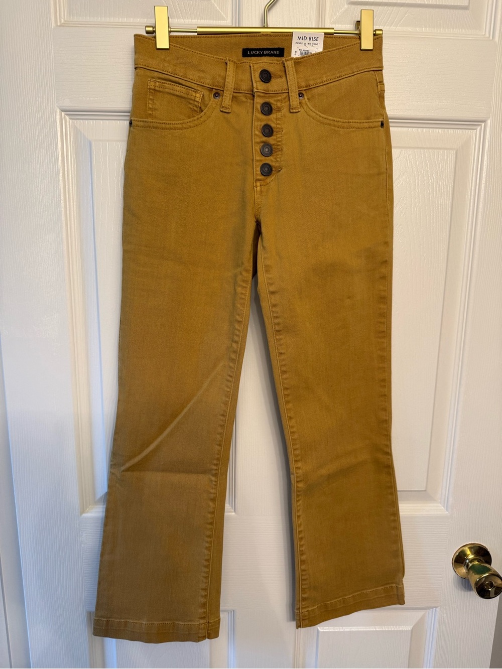 NWT Lucky Brand Women’s Mid Rise Ankle Bootcut Mustard Jeans